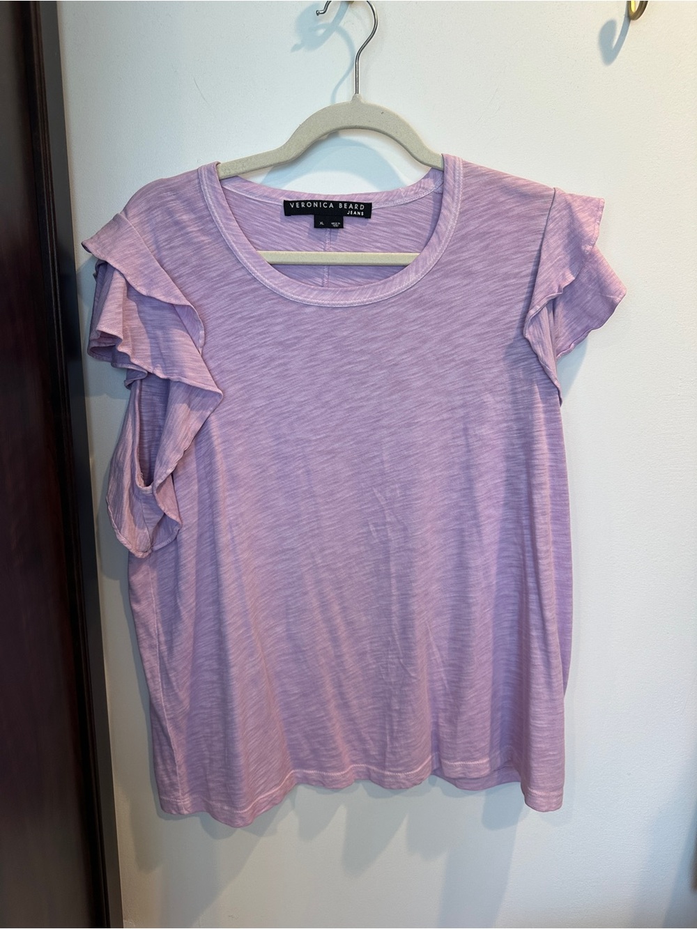 Veronica Beard Lilac Ruffle Sleeve Tee